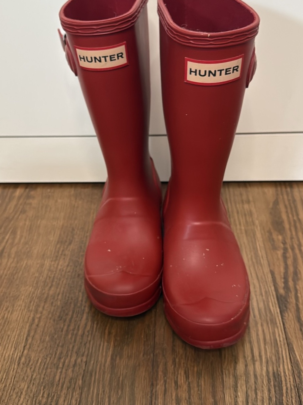 Hunter Kids Red Tall Rain Boots